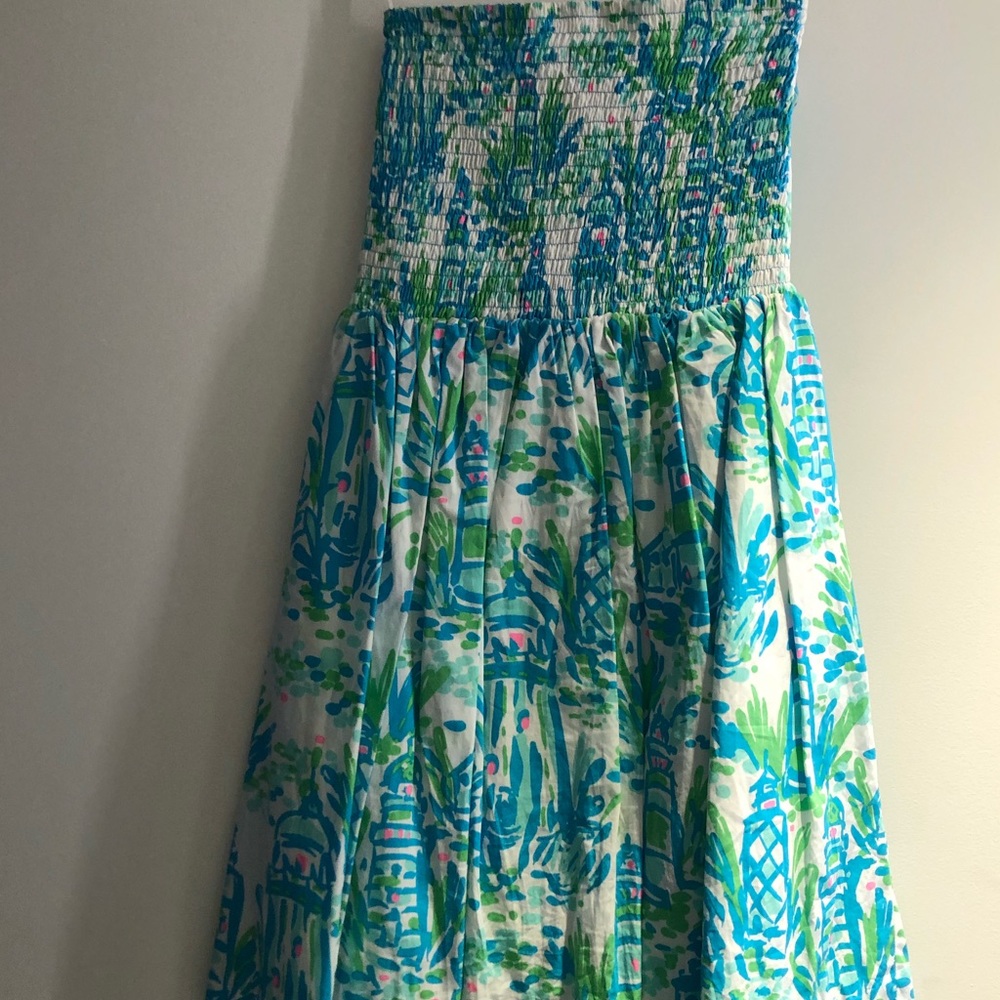 Strapless Lilly Pulitzer Lighthouse Print Dress - Picture 5 of 7